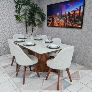 Imagem de Sala de Jantar Mesa Sanches M720 e 6 Cadeiras Dilly Fixa - D'Confort D