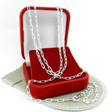 Imagem de Corrente Masculina 70Cm 2Mm Largura Folheada Prata Cr637 - Wnbijouteri