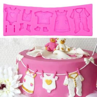Imagem de Molde De Silicone Chá de Bebe Roupas no Varal - Mix&Variedades