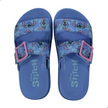 Imagem de Tamanco Feminino Infantil Grendene Kids Stitch Summer Azul e Rosa