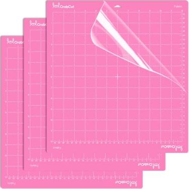 Imagem de Tapetes de corte para Cricut Maker 4/Explore 4/Maker 3/Explore 3/Explore Air 2 30,5 x 30,5 cm, pacote com 3, tecido rosa, durável, durável, ultra forte, adesivo de substituição para Cricut/Siser