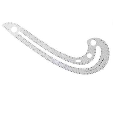 Imagem de Utoolmart Régua transparente de plástico macio em forma de vírgula curva estilo régua curva curva curva curva francesa curva multifuncional escala de graduação 1 peça.