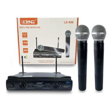 Imagem de Microfone Sem Fio Duplo Hifi Dinâmico Profissional P10 XLR Palestra evento karaoke