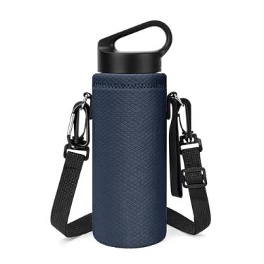 Imagem de Linkidea Suporte para garrafa de água com alça compatível com Hydro Flask Standrad Mouth 510 g, tampa de transporte CamelBak 590 ml, frasco de ferro, suporte para bolsa de garrafa de água, alça de