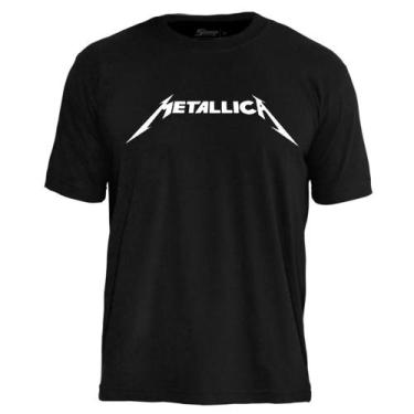 Imagem de Camiseta Banda Metallica Stamp Unissex  Estampa Oficial Rock  100 Algo