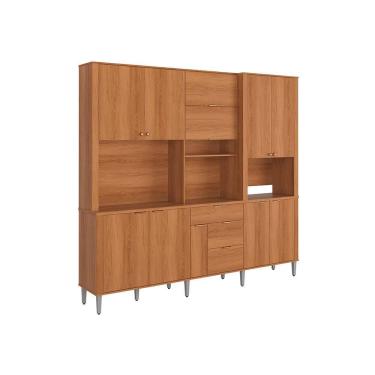 Imagem de Kit Cozinha Astra 2,40m Lukaliam Móveis Compacta 10 Portas e 4 Gavetas