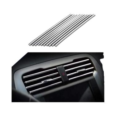 Imagem de Kit com 10 Peças de Molduras Cromadas para Saída de Ar Condicionado de