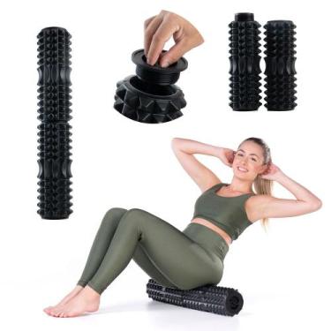 Imagem de Rolo Liberação Miofascial Duplo Foam Roller Massagem Fisioterapia Pila