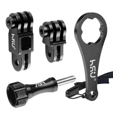 Imagem de HSU Suporte de braço de extensão de liga de alumínio para GoPro, montagem de juntas retas na mesma direção para Hero 13/12/11/10/9/8/7/6/5 e outras câmeras de ação (preto)