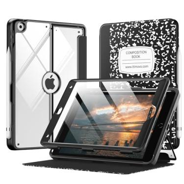 Imagem de MoKo Capa para iPad 9ª geração 2021/iPad 8ª geração 2020/iPad 7ª geração 2019 com suporte para lápis, protetor de tela integrado transparente nas costas, suporte de visualização em vários ângulos, despertar/hibernar automático, notebook preto
