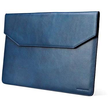 Imagem de Kasper Maison – Capa para laptop de couro italiano – Capa de envelope projetada para computador, notebook, Ultrabook e tablet, Azul, 13 Inch - Macbook Pro Retina & Air