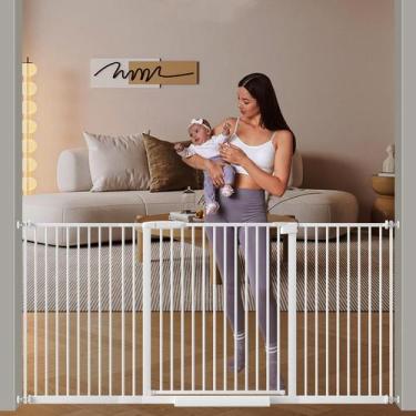 Imagem de Baby Gate DEARBB Extra Largo Ultra Estreito de 76 a 196 cm de metal