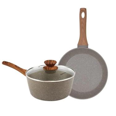 Imagem de Jogo De 2 Peças Com Panela E Frigideira Mimo Style Grafito