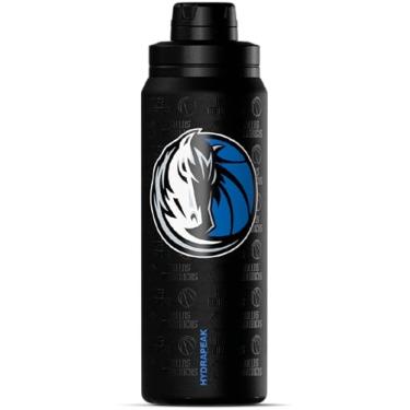 Imagem de Hydrapeak Garrafa de água ativa Dallas Mavericks oficialmente licenciada pela NBA, 740 ml, com tampa e alça reutilizável, de aço inoxidável, isolamento de parede dupla, presente esportivo