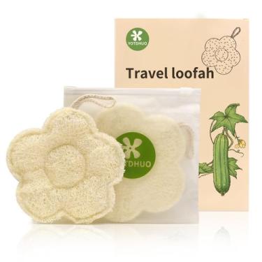 Imagem de Esponja de bucha egípcia Loofah Travel Flower YOTDHUO (pacote com 2)