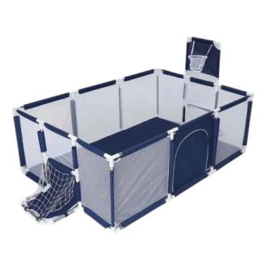 Imagem de Cercado grade de proteção cercadinho bebe retangular grande cesta basq