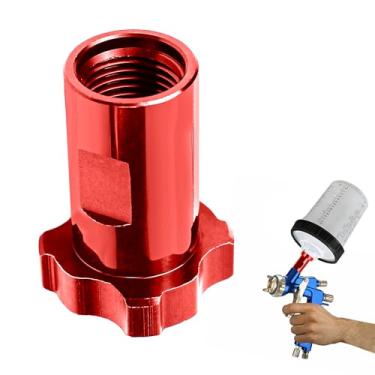 Imagem de Hovom Adaptador de copo de pistola de pulverização de carro, rosca de 16 mm 1,5 mm Pitch Master Elite Paint System Adaptador fêmea MPS, adaptador de copo de tinta para pistola de pulverização para PRO