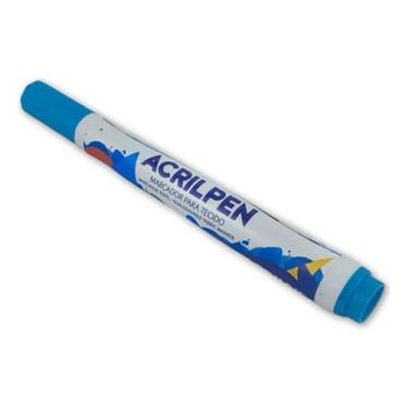 Imagem de Caneta Permanente Tecido Acrilpen Acrilex 503 Azul Celeste Pintura Permanente e Personalização É Ideal Para Personalizar E Detalhar Seus Projetos De Tecido Com Precisão E Durabilidade