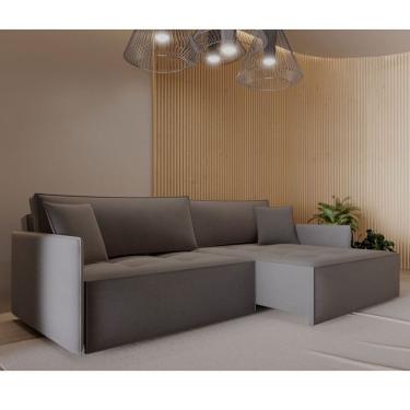 Imagem de Sofá Retrátil E Reclinável 3 Lugares 252cm Home Neo Cinza Claro/cinza Chumbo