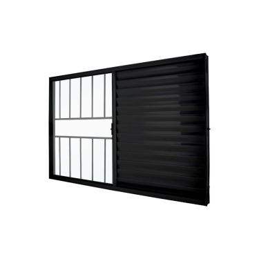 Imagem de Janela Veneziana Abertura Direita Exclusiva 3 Folhas Grade Vidro Liso Incolor 100x100cm Crv Portas E Janelas
