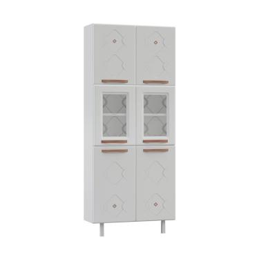 Imagem de Paneleiro Duplo De Aço 80cm Regina Glass Cr6132 Branco