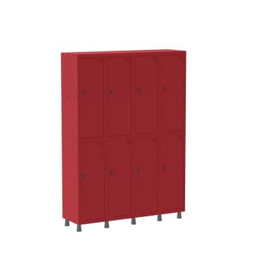 Imagem de Armario Roupeiro 8 Portas Aço Grp 504/8 Pandin Móveis Vermelho