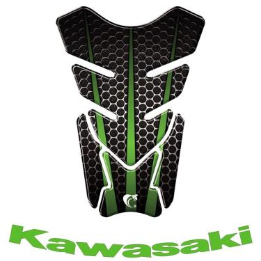 Imagem de Kit Protetor Tanque Moto Adesivo Roda Kawasaki Verde