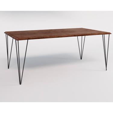 Imagem de Mesa Clips De Ferro Preto Tampo Retangular Amêndoa 135X75