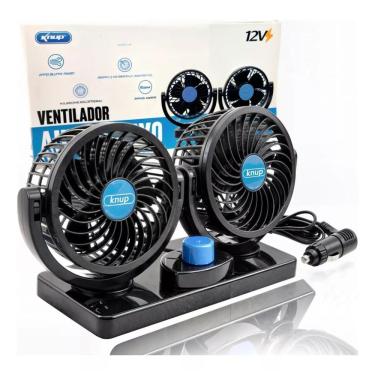 Imagem de Ventilador Automotivo Duplo 12v Duplo Com Ajuste Para Carro Caminhões Van