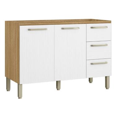 Imagem de Balcão 2 Portas 3 Gavetas 1200 Ametista Freijo Supremo