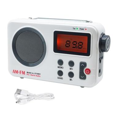 Imagem de Rádio AM/FM de bolso recarregável para exibição de tela digital com conector de 3,5 mm