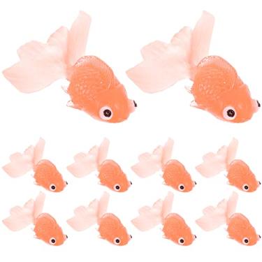 Imagem de Kisangel Peixe Flutuante 10 Peças Miniatura Peixinho Dourado Artificial Brinquedo De Natação Borracha Emulação Para Aquário Tanque Plástico
