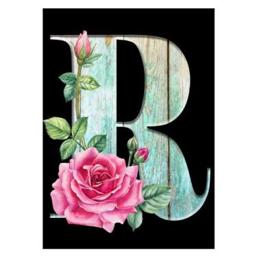 Imagem de YOYA Kits De Pintura Com Diamantes Para Adultos, Letras 5D, Flores Perfuração Completa, Kit Pedras Preciosas Decoração Parede 30 X 40 Cm (R)