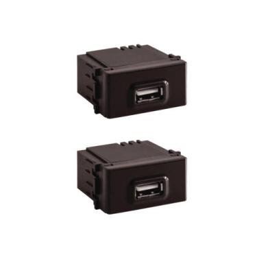 Imagem de Kit 2x Tomada USB Bivolt 57215041 Grafite Liz Tramontina