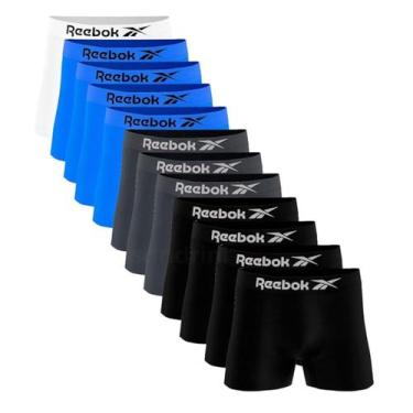 Imagem de Kit 12 Cuecas Boxer Masculina Sem Costura Microfibra Reebok, Multicolo