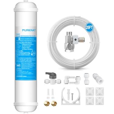 Imagem de Kit de filtro de água em linha para geladeira e máquina de gelo, substituição de filtro de carbono com poste de conexão rápida de 1/10.2 cm para sistema de osmose reversa com válvula de água de