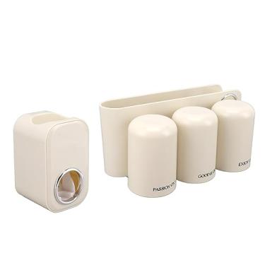 Imagem de Porta -Escova de Dentes, Organizador de Suspensão da Escova de Dentes, Porta - de Montada na Parede Organizador de de Com Pasta de, Classificação de Punção para Banheiro (3 xícaras)