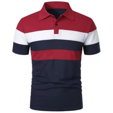 Imagem de Camisa Polo Masculina de Luxo - Manga Curta, Gola Virada, Verão, 2XL a