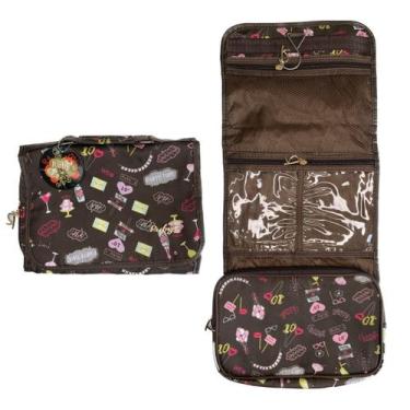 Imagem de Necessaire para Maquiagem com Alça e 4 Bolsos Ruby's MARROM