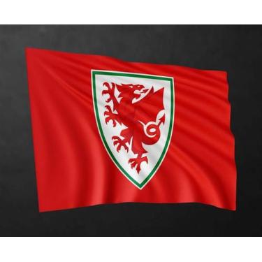 Imagem de Bandeira Seleção País de Gales Copa do mundo 80cmx140cm Tecido Oxford 