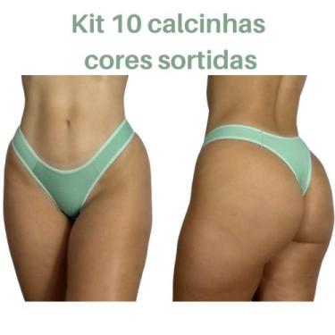 Imagem de kit 10 calcinha feminina fio recortes lingerie sexy - TB modas, Sortid
