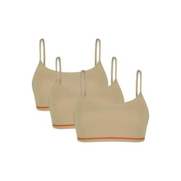 Imagem de Kit 3 Top Sutiã Básico Lobinha Sem Costura Menina Lupo, Nude, P