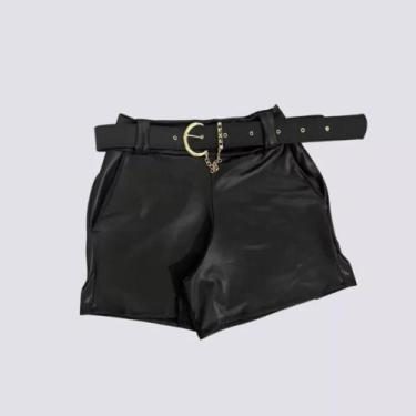 Imagem de Short Feminino Cirrê Plus Size Com Cinto Removível - Preto  - CirrêMod