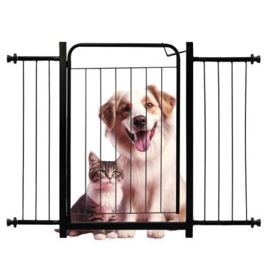 Imagem de Grade Portão Pet Proteção Portas Corredor Escadas Bebe Cão Criança Com
