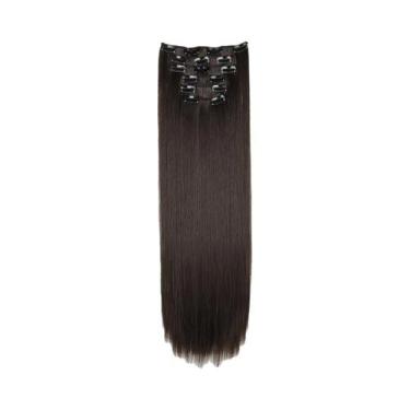 Imagem de Loira Preta 24 Polegadas Longas Extensões De Cabelo Sintético Reto 16 