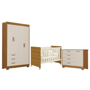 Imagem de Quarto De Bebê Zaki E Berço Americano Evolution 4 Em 1 Areia Acetinado