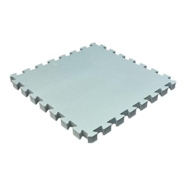 Imagem de Kit 4 Tapete Tatame Eva + Bordas de Acabamento Loja da Maria 50x50x3cm 30mm Cinza Claro