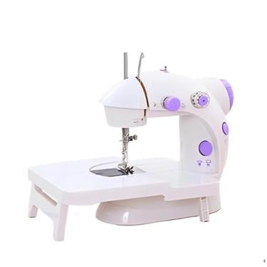 Imagem de Mini máquina de costura elétrica portátil com pedal + bancada 110v / 220v