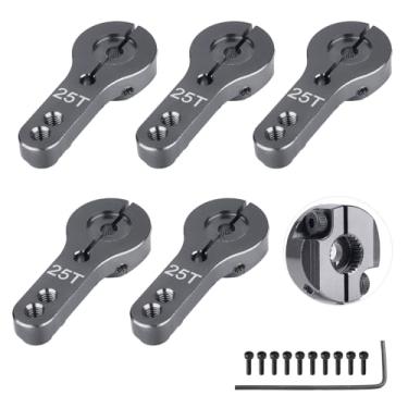 Imagem de 5pcs AllinRC 25T Servo Horn Aluminum Metal Steering Servo Arm M3 Threads Compatible with Futaba Savox Power for Car Truck