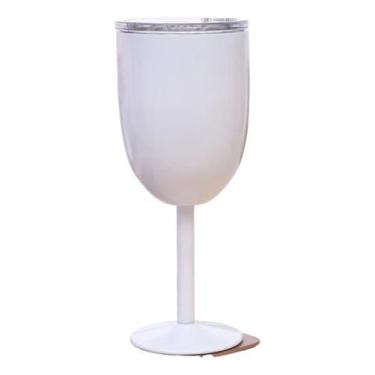 Imagem de Taça Copo Térmico Vinho Em Aço Inoxidável Com Tampa 500ml - Sem marca,